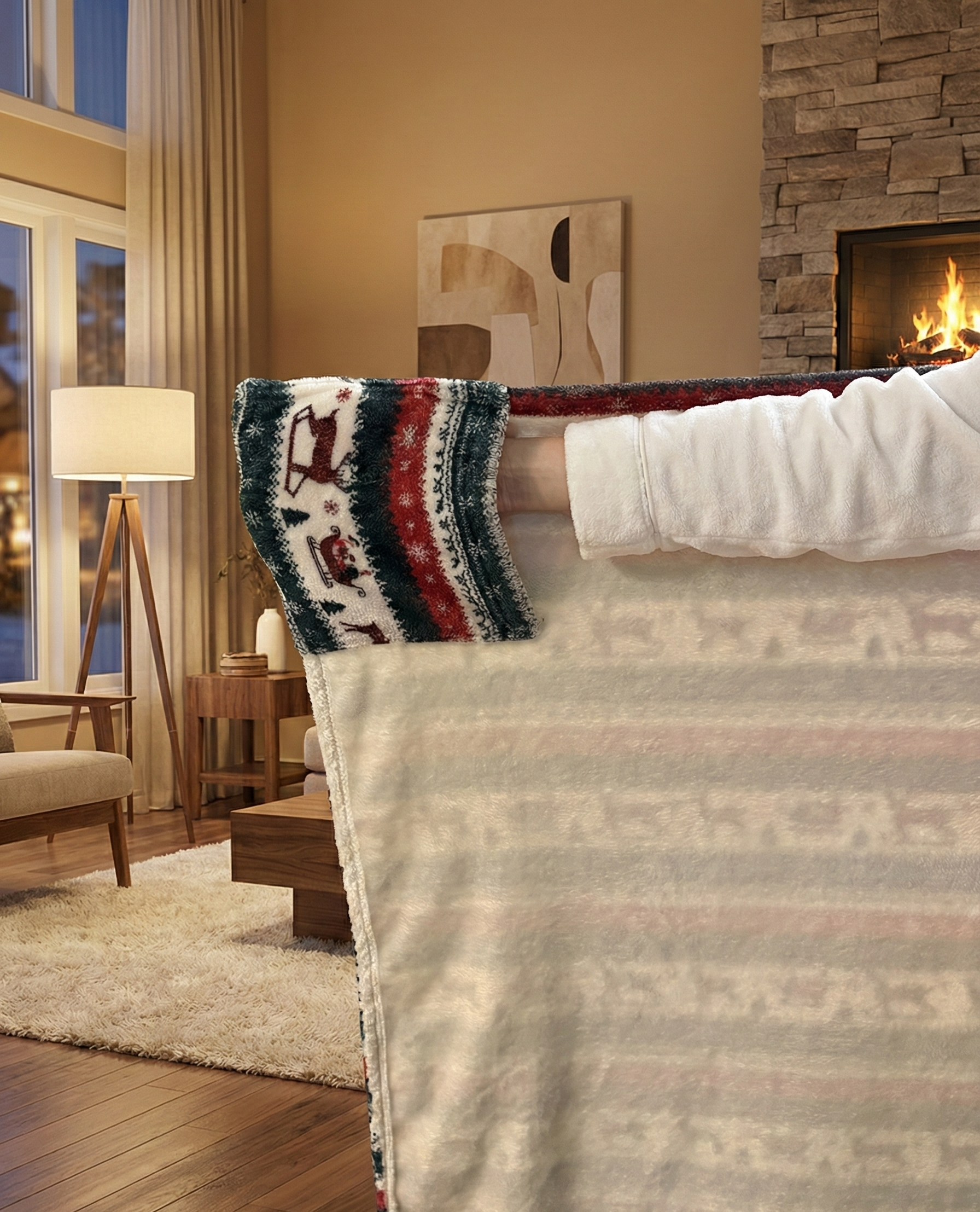 Reindeers wearable blanket